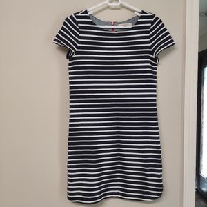 Ann Taylor Loft Shift Dress blue white strip XS